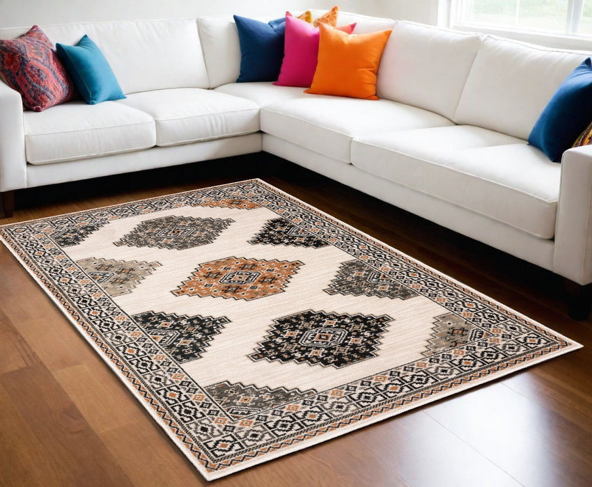 10' x 13' Abstract Geometric Indoor Area Rug - Ivory And Gray