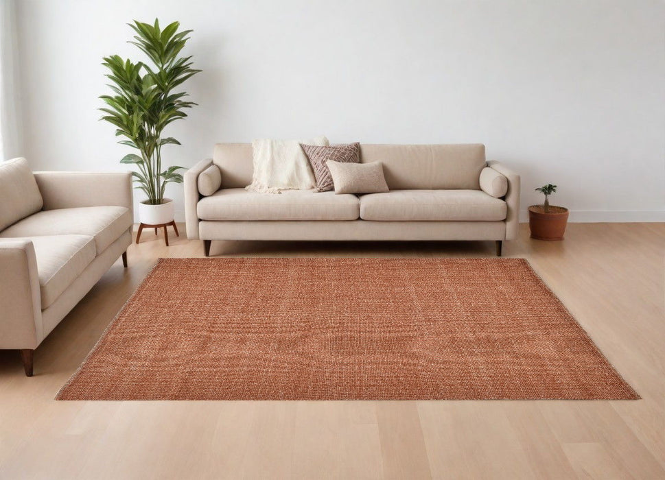 9' x 12' Hand Woven Area Rug - Orange