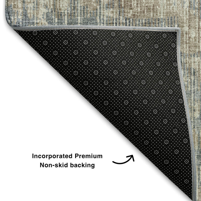 10' X 14' Geometric Washable Area Rug With UV Protection (710477) - Beige / Gray