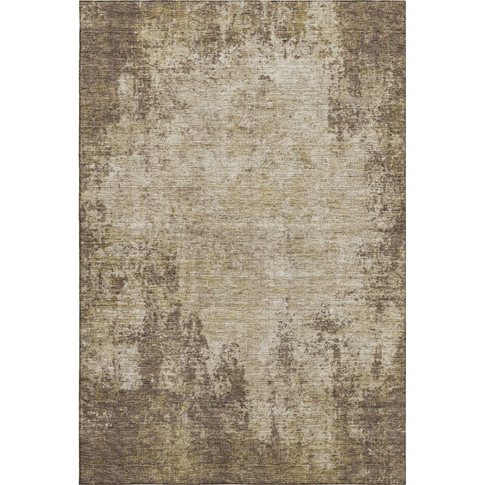10' X 14' Abstract Washable Area Rug With UV Protection (674838) - Brown / Beige