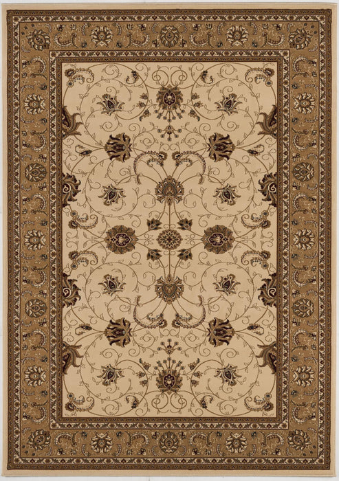 10' x 13' Oriental Washable Non Skid Area Rug - Beige And Brown