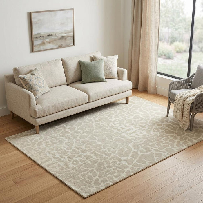 5' X 8' Animal Print Hand Knotted Area Rug (744139) - Ivory / Beige