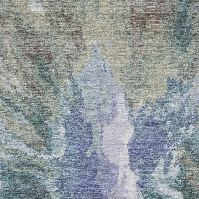 10' X 14' Abstract Washable Area Rug With UV Protection (695432) - Blue / Gray / Ivory