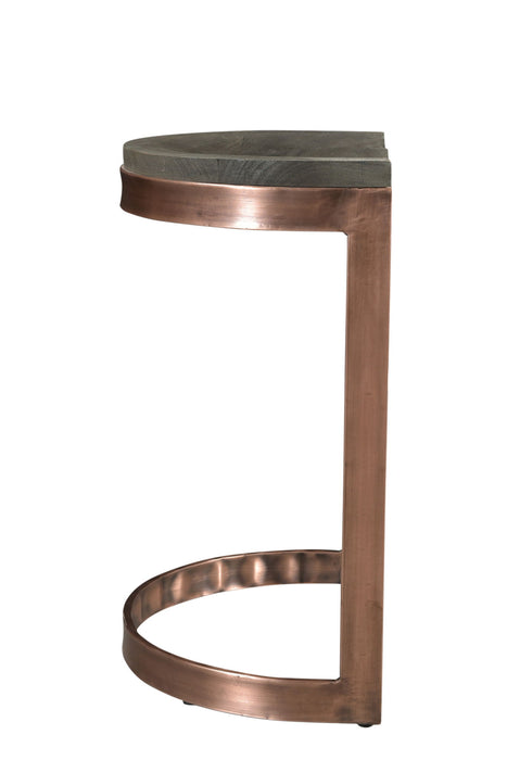Iron Backless Counter Height Bar Chair - Gray And Copper