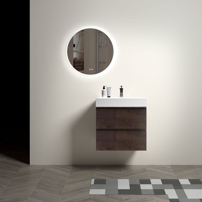 Giga Alice wall-mounted bathroom vanity with sink and large storage, modern floating design, one-piece basin without drain or faucet.