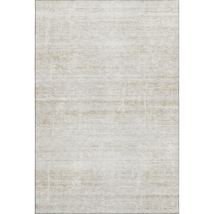 9' X 12' Abstract Washable Area Rug With UV Protection - Ivory And Beige