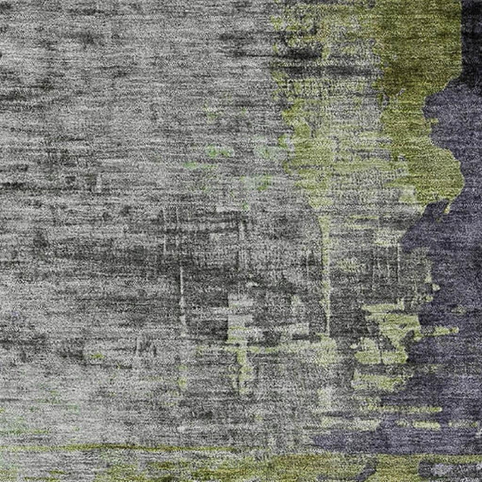 10' X 14' Abstract Washable Area Rug With UV Protection (715627) - Plum / Green