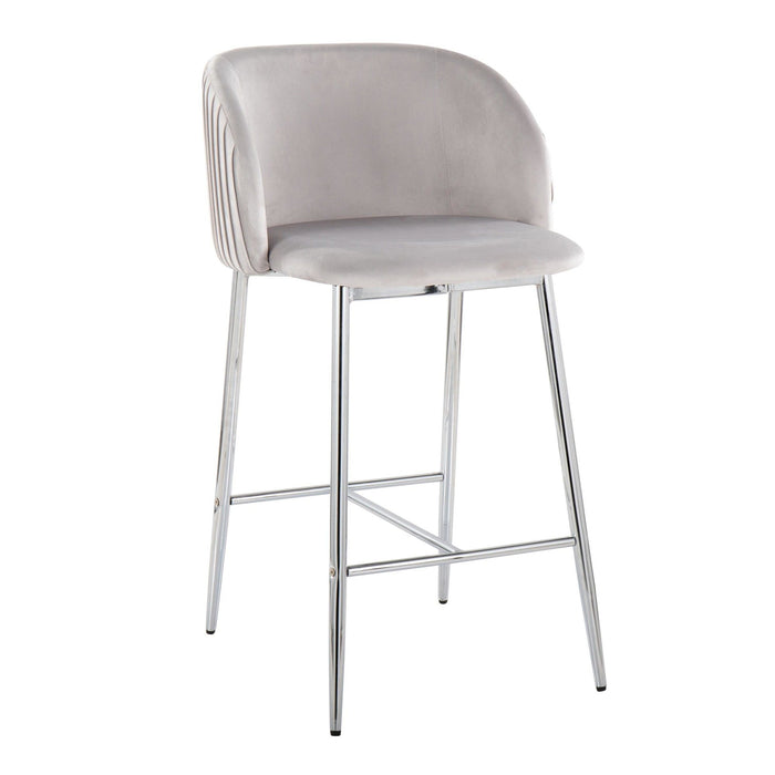 Fran Pleated - 26" Fixed-Height Counter Stool (Set of 2)
