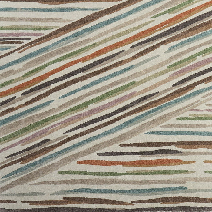 8' X 10' Abstract Area Rug - Ivory And Blue