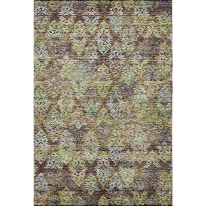 10' X 14' Washable Area Rug With UV Protection (695606) - Brown / Green / Gray