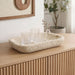 Meridian Furniture Joel travertine tray with elegant natural stone surface, perfect for serving or decorative display.