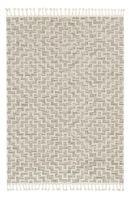 8' x 11' Geometric Area Rug - Gray And Ivory
