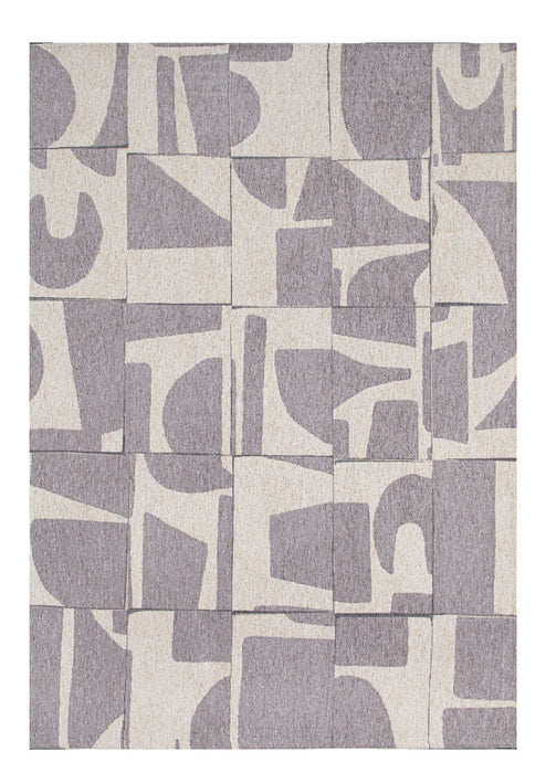 5' X 7' Geometric Washable Area Rug (551983) - Gray