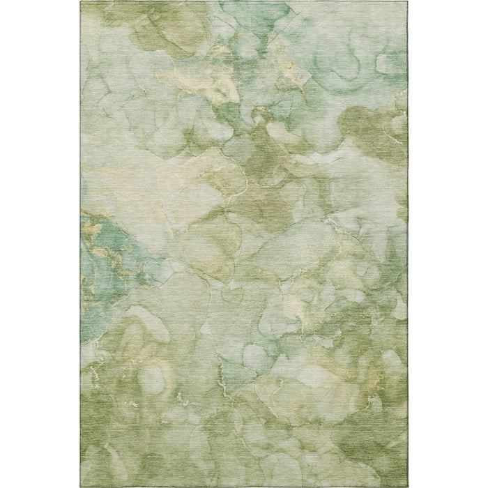 10' X 14' Abstract Washable Area Rug With UV Protection (714739) - Sage / Beige
