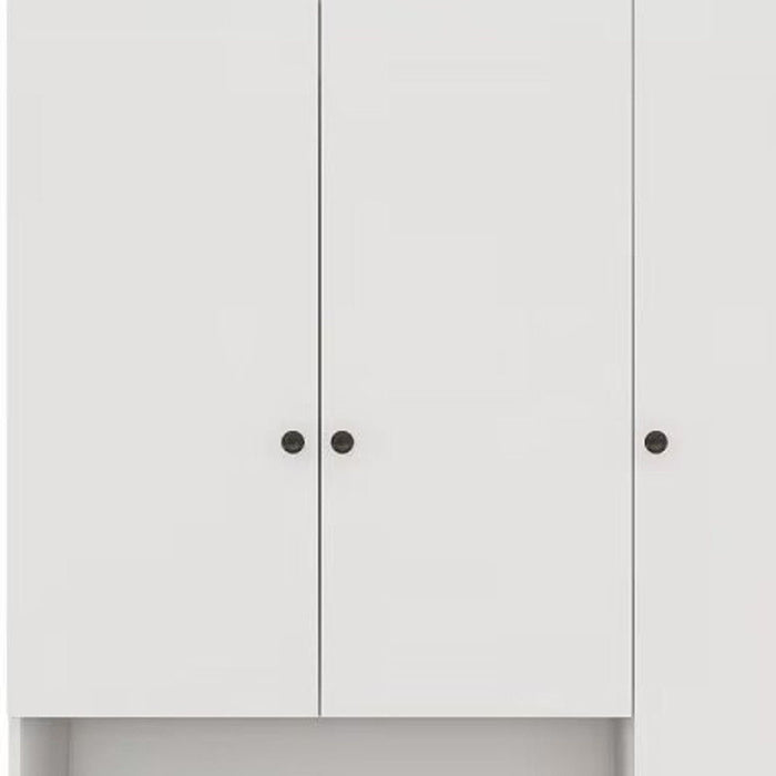74" Modern Four Door Three Drawer Combo Dresser - White