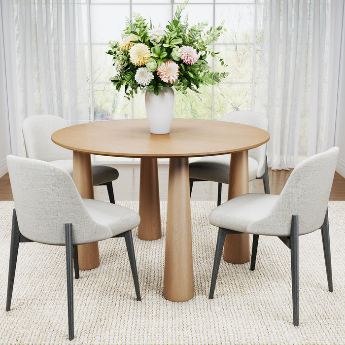 59" Wood Round Top Dining Table - Natural