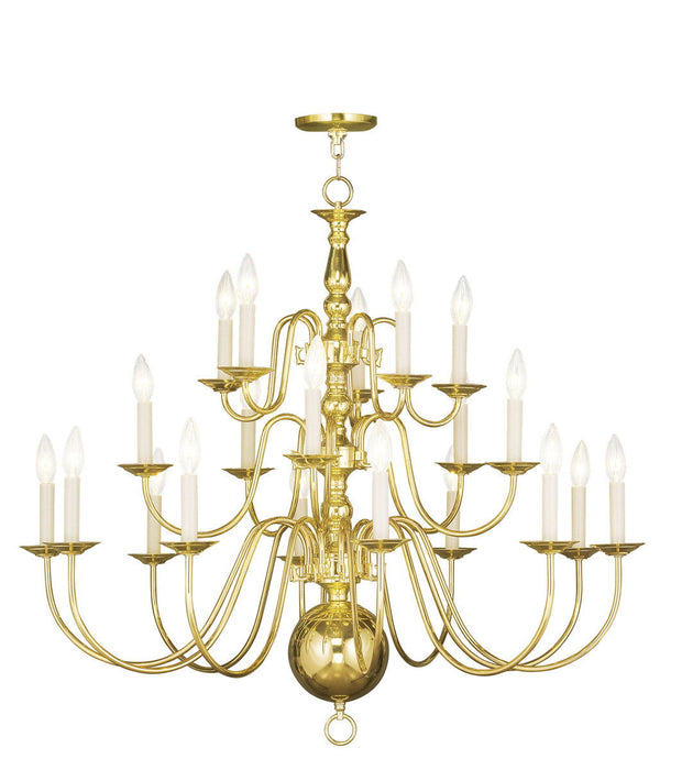 33" Multi Light Dimmable Chandelier With Shades - Brass