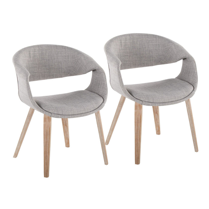 Curvo - Upholstered Chair (Set of 2) - Whitewashed Wood Legs