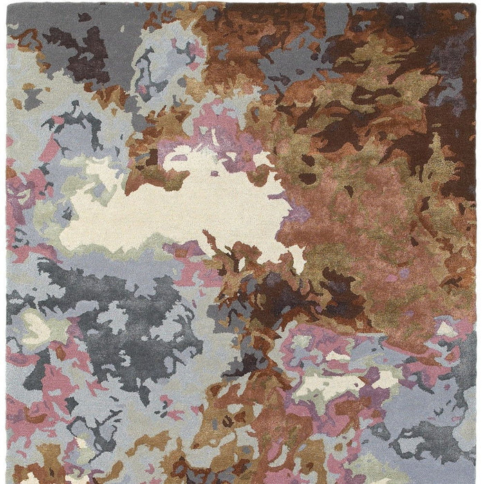 8' X 10' Abstract Hand Tufted Area Rug - Blue And Brown