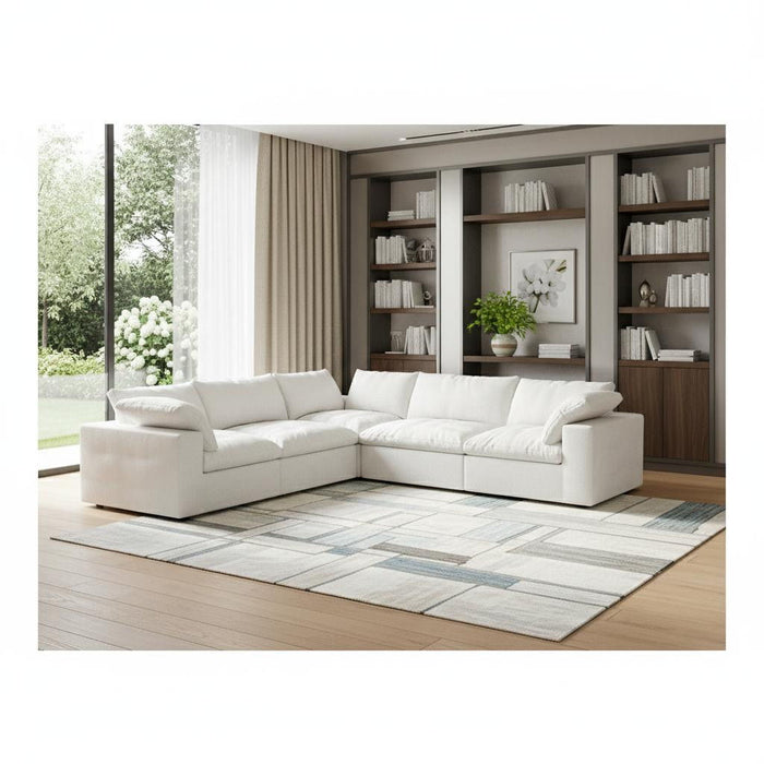 Blend Modular L Shaped Five Piece Corner Sectional - White