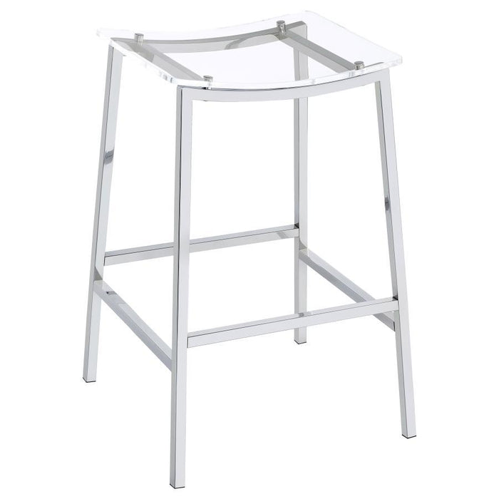Jovani - Acrylic Backless Bar Stool (Set of 2) - Chrome