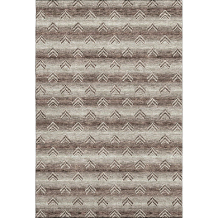 10' X 14' Abstract Geometric Washable Area Rug With UV Protection (672326) - Brown / Ivory