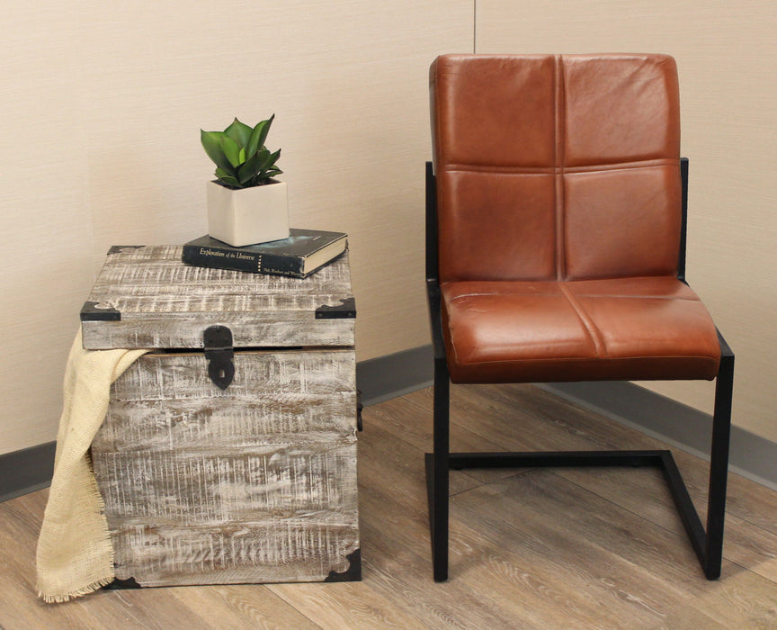 Solid Wood Square End Table - Gray