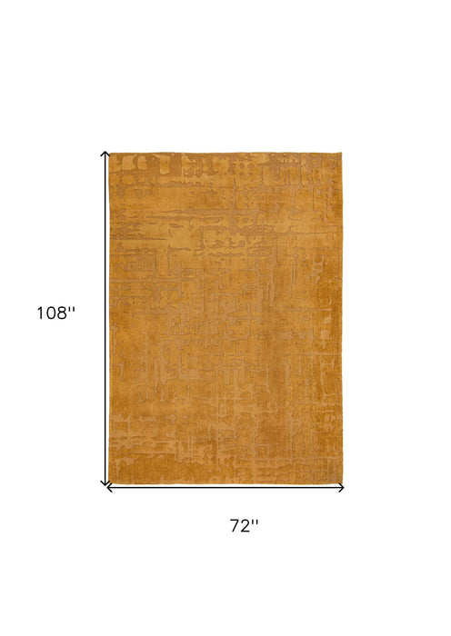 7' x 9' Abstract Non Skid Area Rug - Yellow