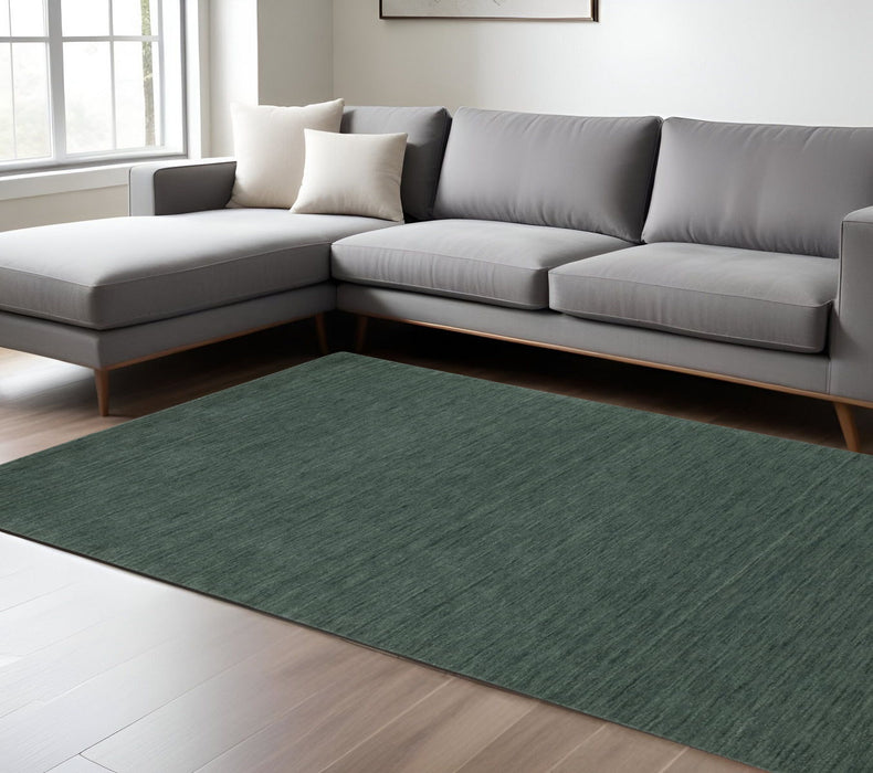 10' X 13' Wool Hand Tufted Area Rug - Teal And Blue