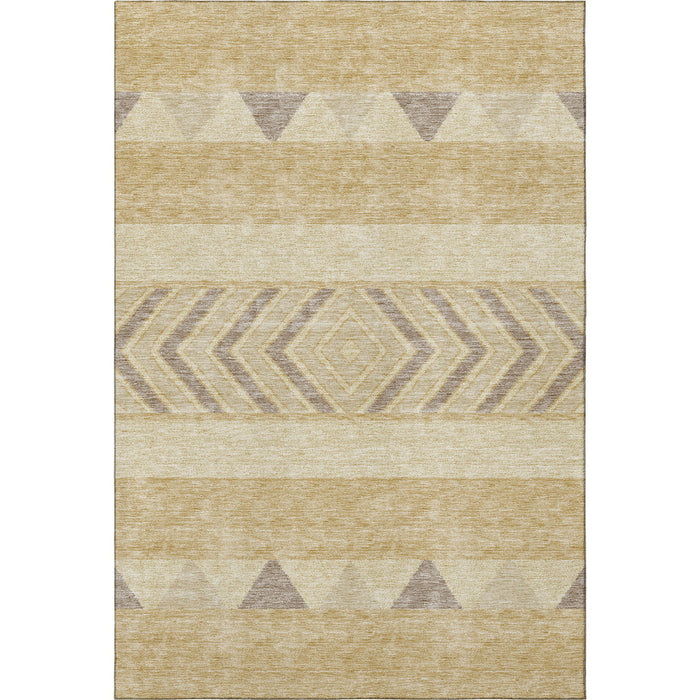 10' X 14' Southwestern Washable Area Rug With UV Protection (676392) - Gold / Taupe / Beige