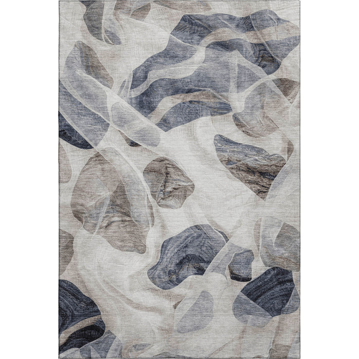 10' X 14' Abstract Washable Area Rug With UV Protection (706175) - Beige / Blue / Ivory