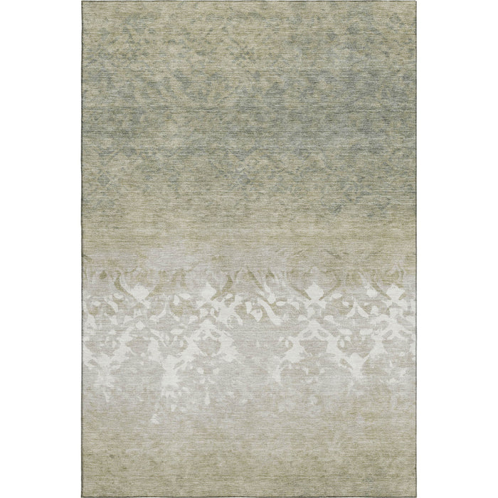 10' X 14' Damask Washable Area Rug With UV Protection (709426) - Beige / Ivory / Taupe
