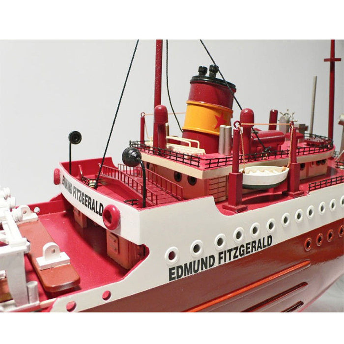 Hand Painted Model Boat - Red / Dark Brown