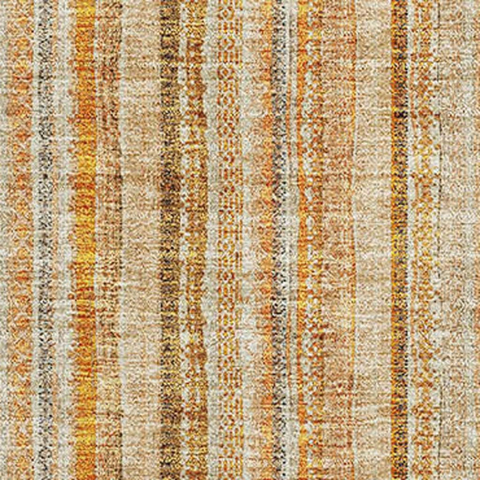 10' X 14' Striped Washable Area Rug With UV Protection (677567) - Peach / Beige / Orange