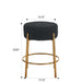 Set of 2 Giga round bar stools with upholstered seats and wooden legs, ideal for kitchens, coffee shops, and bar areas.
