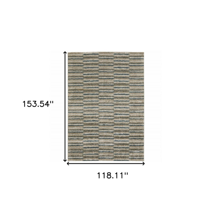 10' x 13' Geometric Power Loom Area Rug - Teal Blue