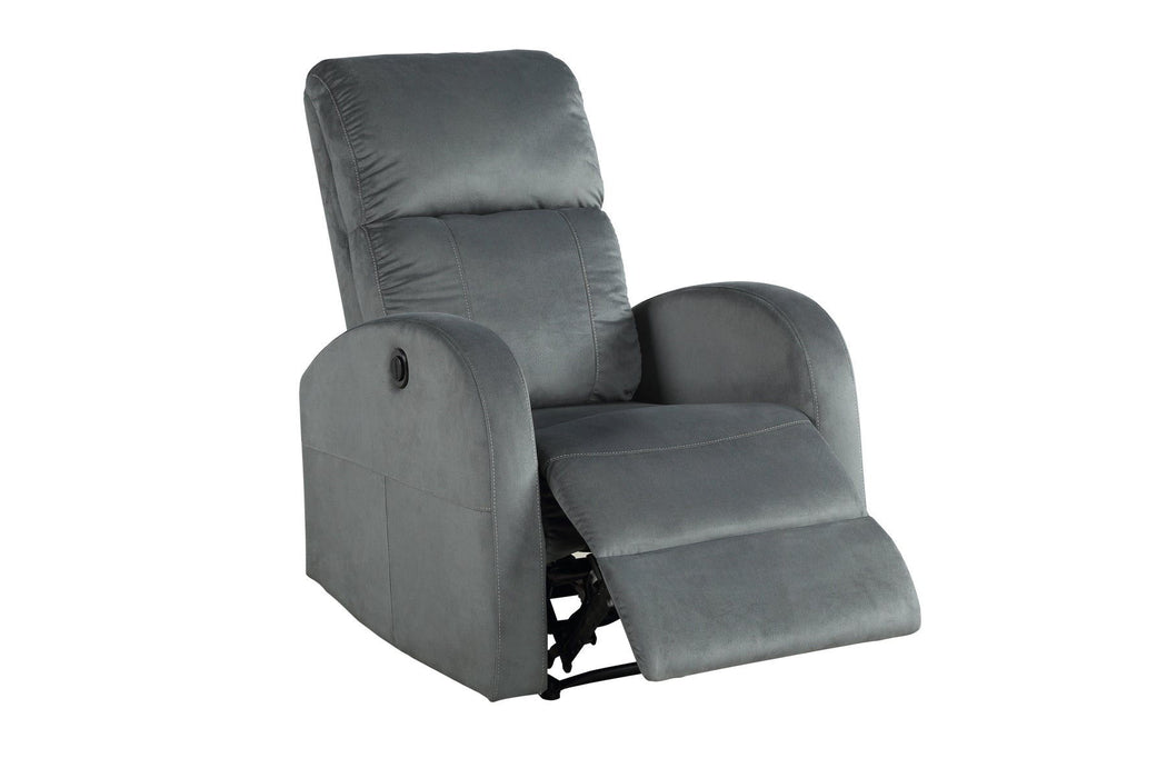 Velvet Power Club Recliner - Gray