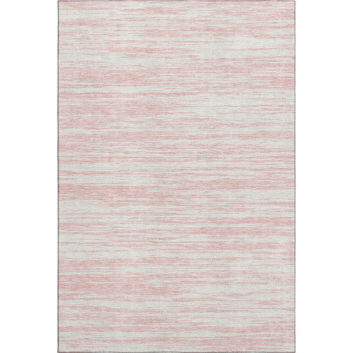 10' X 14' Striped Washable Area Rug With UV Protection (675618) - Pink / Ivory