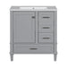 Modern Giga bathroom vanity with sink, solid wood frame, soft closing door, and three drawers for stylish bathroom storage.