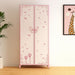 Purple and white metal standard dresser with multiple drawers, designed as a wardrobe or chest by HomeRoots.
