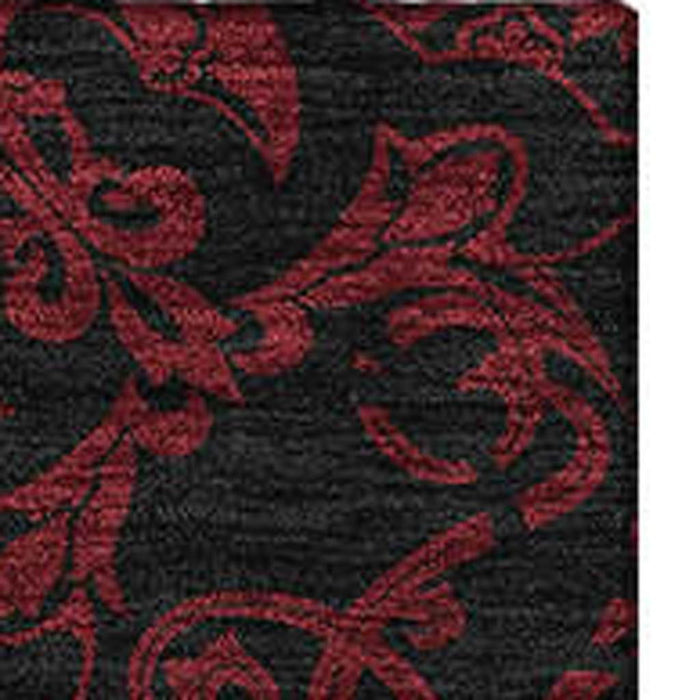 10' X 14' Medallion Washable Area Rug With UV Protection - Red And Black