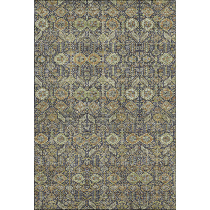 10' X 14' Tribal Washable Area Rug With UV Protection (649888) - Rust / Green / Gray