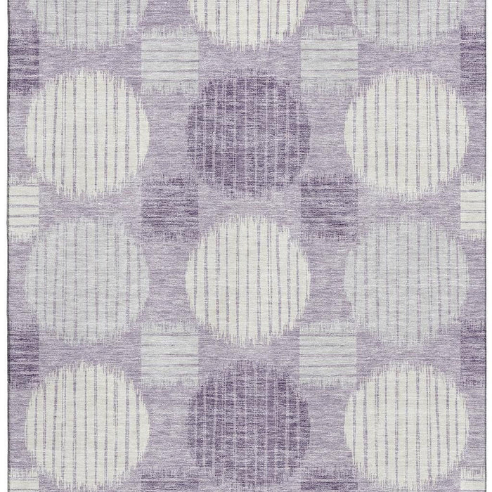10' X 14' Geometric Washable Area Rug With UV Protection (671576) - Purple / Ivory / Gray