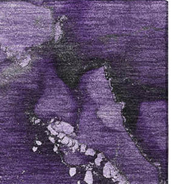 9' X 12' Abstract Washable Area Rug With UV Protection (647247) - Purple / Ivory