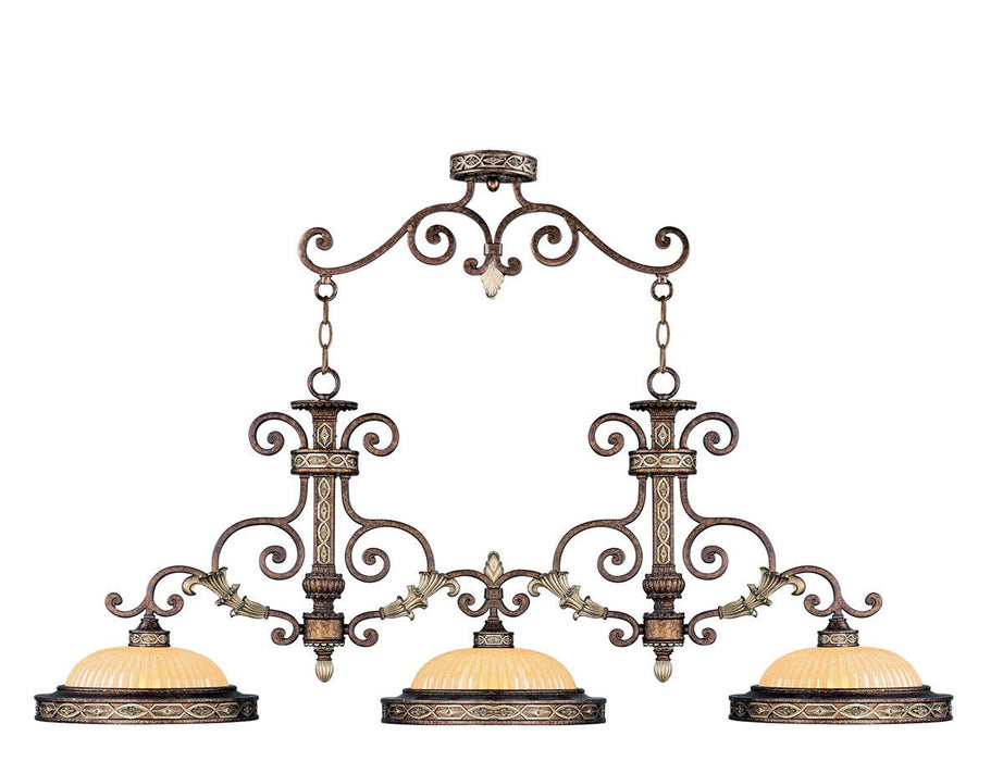 21" 3 Light Metal Dimmable Chandelier With Shades - Bronze
