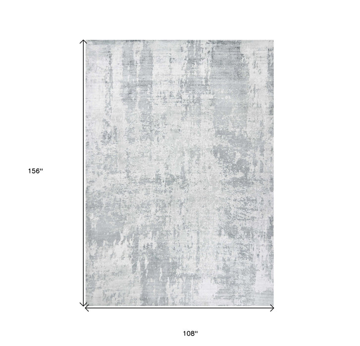 9' x 13' Abstract Hand Loomed Area Rug - Gray