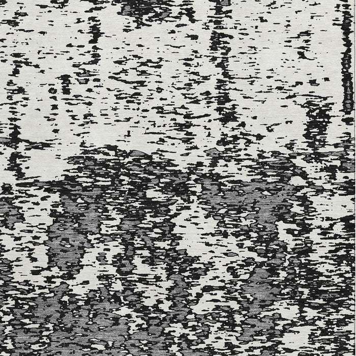 10' X 14' Abstract Washable Area Rug With UV Protection (675210) - Black / Ivory
