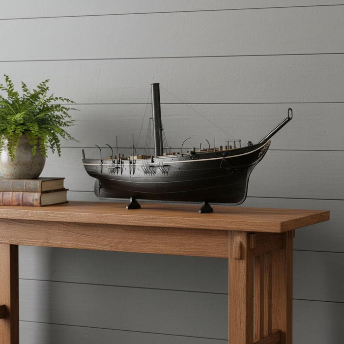 Hand Painted Model Boat (624308) - Black
