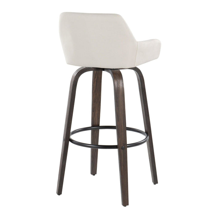 Daniella - 30" Fixed-Height Barstool (Set of 2) - White And Walnut