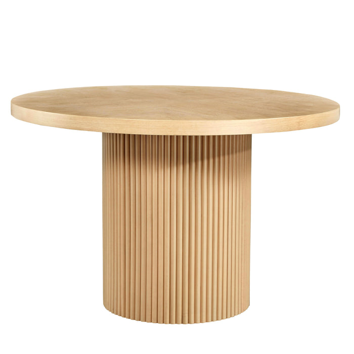 48" Wood Pedestal Base Round Top Dining Table - Oak